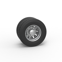Rear custom wheel of semi truck Version 25 Scale 1:25 - Thumbnail 1