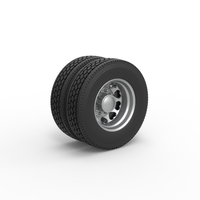 Rear custom wheel of semi truck Version 25 Scale 1:25 - Thumbnail 2