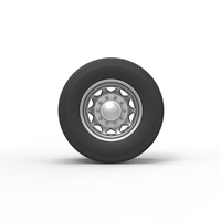 Rear custom wheel of semi truck Version 25 Scale 1:25 - Thumbnail 5