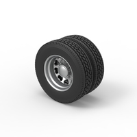 Rear custom wheel of semi truck Version 25 Scale 1:25 - Thumbnail 7