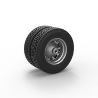 Rear custom wheel of semi truck Version 25 Scale 1:25 - Thumbnail 8