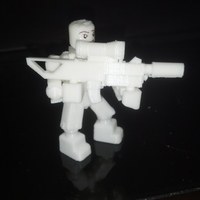 Small COD Ghosts Minifig - Open Source Minifig - Snaps Together "Strai 3D Printing 55676