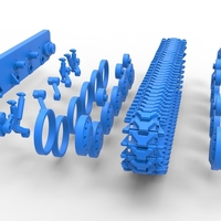 Track for Vintage Monster tank Version 2 Scale 1:25 - Thumbnail 19