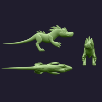 Cartoon Baryonyx - Cute Dinosaur - Dino Figurine - Thumbnail 2