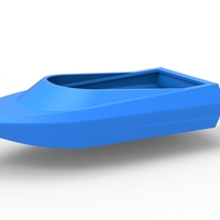 Small Speed boat hull Version 2 Scale 1:25 3D Printing 557639