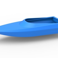 Small Speed boat hull Version 3 Scale 1:25 3D Printing 557661