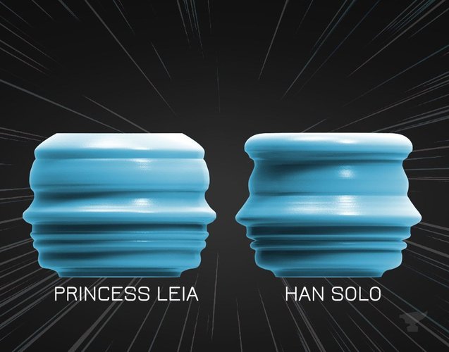 Han Solo & Princess Leia Starwars candle holder 3D Print 55772