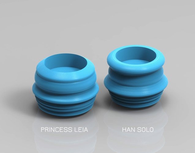 Han Solo & Princess Leia Starwars candle holder 3D Print 55774