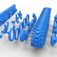 Track for Vintage Monster tank Version 3 Scale 1:25 - Thumbnail 19