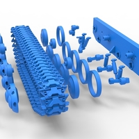 Track for Vintage Monster tank Version 3 Scale 1:25 - Thumbnail 23