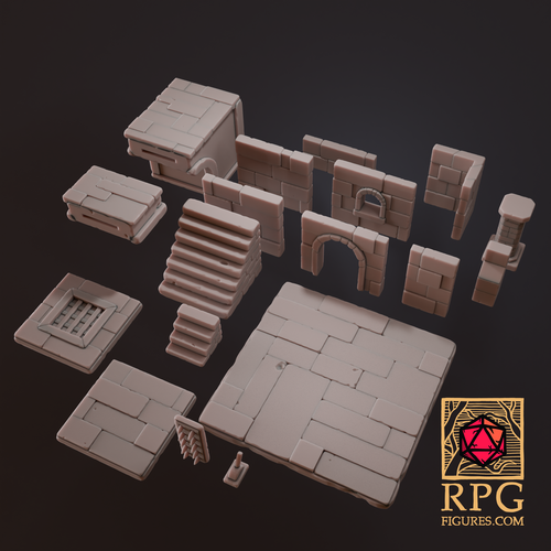 3D Printed Printable Terrains - Dungeon Pack 2 by RPGfigures | Pinshape