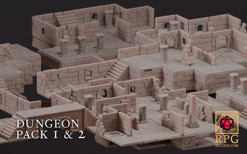 3D Printed Printable Terrains - Dungeon Pack 2 by RPGfigures | Pinshape