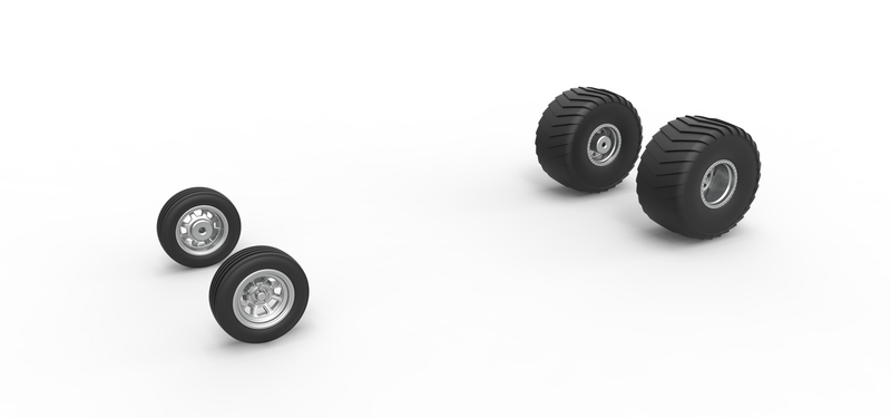 Wheel set of 2wd Pulling truck Scale 1:25