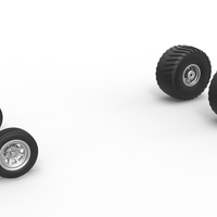 Wheel set of 2wd Pulling truck Scale 1:25 - Thumbnail 1