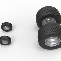 Wheel set of Pro Stock Pulling Tractor Scale 1:25 - Thumbnail 5