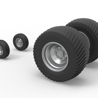 Wheel set of Pro Stock Pulling Tractor Scale 1:25 - Thumbnail 7