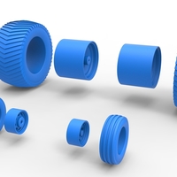 Wheel set of Pro Stock Pulling Tractor Scale 1:25 - Thumbnail 10