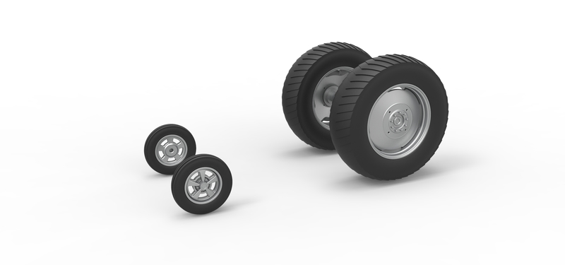 Wheel set of Small block Pulling tractor Scale 1:25