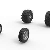 Wheel set of Vintage 2wd Pulling truck Scale 1:25 - Thumbnail 2