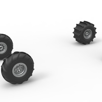 Small Wheel set of Mud dragster Version 1 Scale 1:25 3D Printing 558773