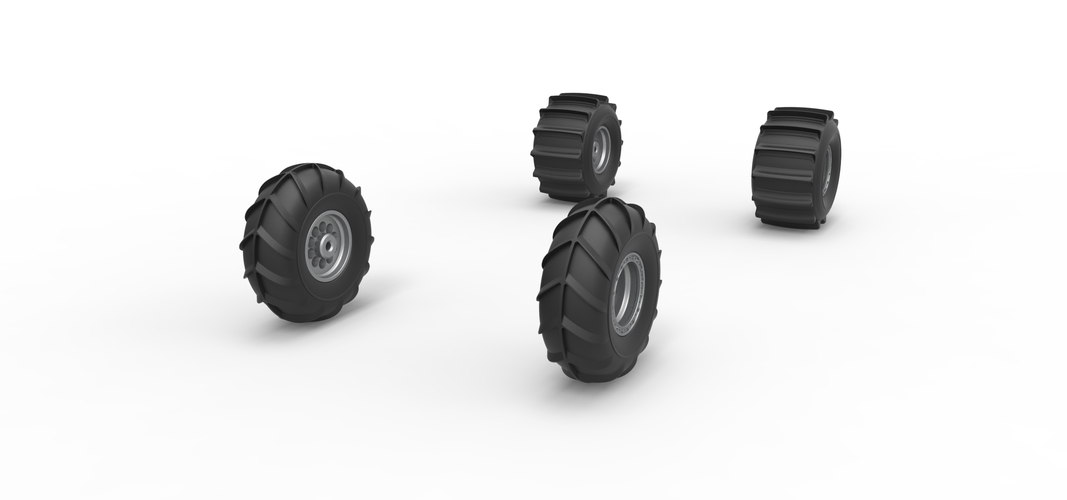 Wheel set of Mud dragster Version 1 Scale 1:25 3D Print 558774