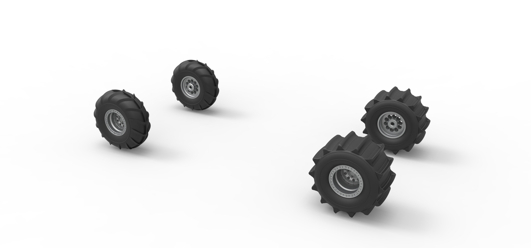 Wheel set of Mud dragster Version 1 Scale 1:25 3D Print 558780