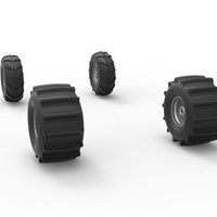 Wheel set of Mud dragster Version 1 Scale 1:25 - Thumbnail 9