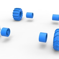 Wheel set of Mud dragster Version 1 Scale 1:25 - Thumbnail 11