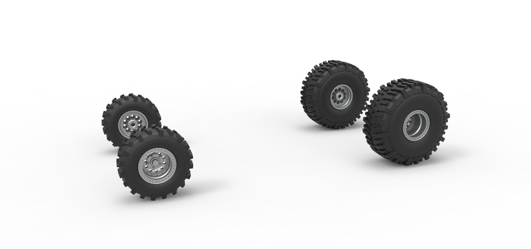 Wheel set of Mud dragster Version 2 Scale 1:25 3D Print 558784