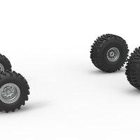 Small Wheel set of Mud dragster Version 2 Scale 1:25 3D Printing 558784