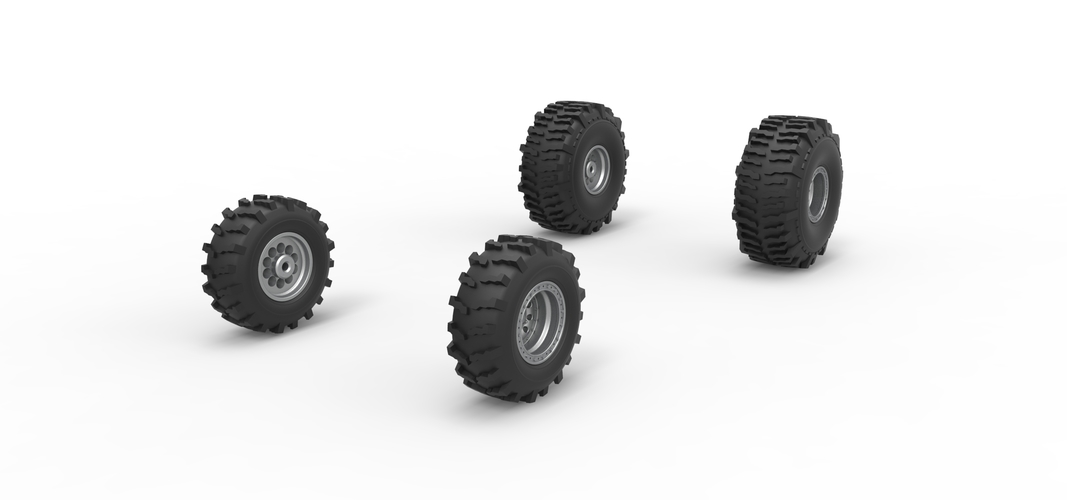 Wheel set of Mud dragster Version 2 Scale 1:25 3D Print 558785