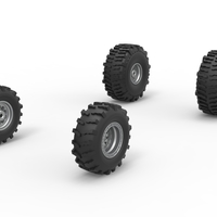 Wheel set of Mud dragster Version 2 Scale 1:25 - Thumbnail 2