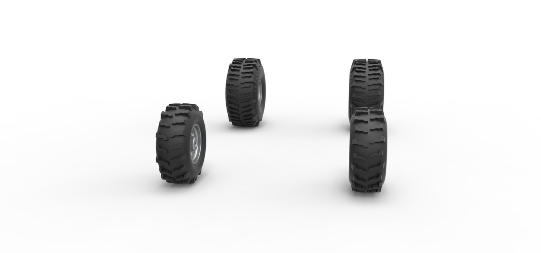 Wheel set of Mud dragster Version 2 Scale 1:25 3D Print 558786