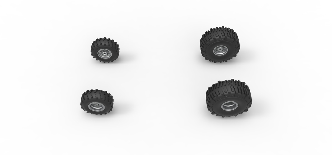 Wheel set of Mud dragster Version 2 Scale 1:25 3D Print 558789