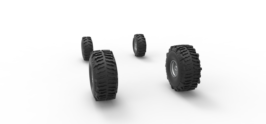 Wheel set of Mud dragster Version 2 Scale 1:25 3D Print 558792