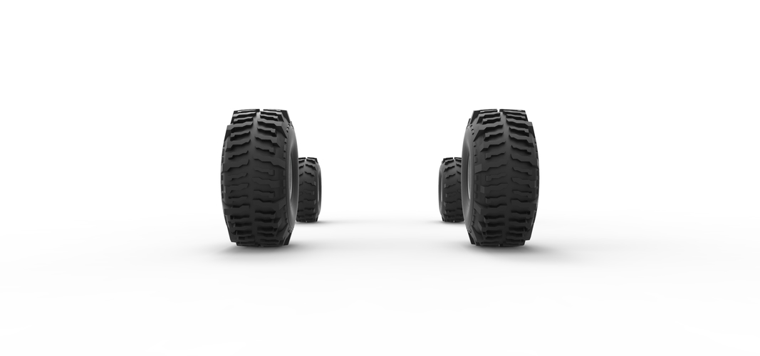 Wheel set of Mud dragster Version 2 Scale 1:25 3D Print 558793