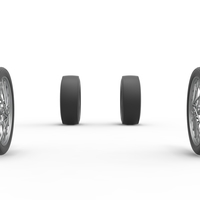 Wheel set of Vintage Front engine dragster Scale 1:25 - Thumbnail 3