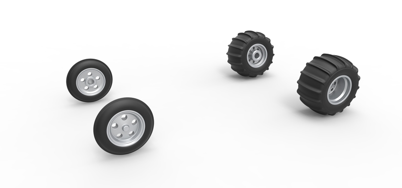 Wheel set of Vintage Sand Rail buggy Scale 1:25