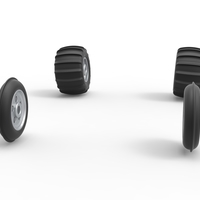 Wheel set of Vintage Sand Rail buggy Scale 1:25 - Thumbnail 3