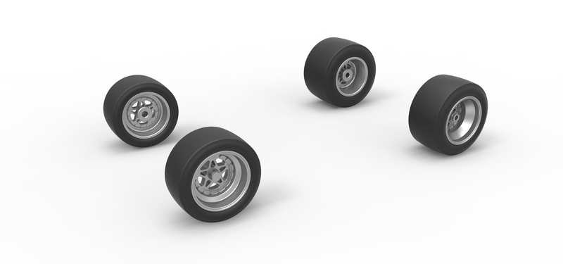 Wheel set of Asphalt Sprint car Scale 1:25