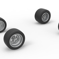 Wheel set of Asphalt Sprint car Scale 1:25 - Thumbnail 1