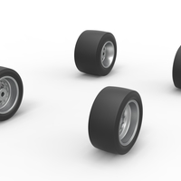 Wheel set of Asphalt Sprint car Scale 1:25 - Thumbnail 2