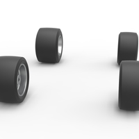 Wheel set of Asphalt Sprint car Scale 1:25 - Thumbnail 3