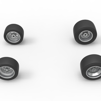 Wheel set of Asphalt Sprint car Scale 1:25 - Thumbnail 6