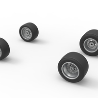 Wheel set of Asphalt Sprint car Scale 1:25 - Thumbnail 8