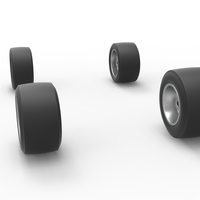 Wheel set of Asphalt Sprint car Scale 1:25 - Thumbnail 9