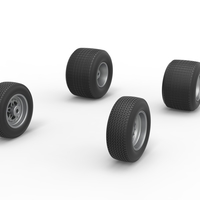 Wheel set of Dirt Sprint car Scale 1:25 - Thumbnail 2