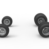 Wheel set of Dirt Sprint car Scale 1:25 - Thumbnail 4