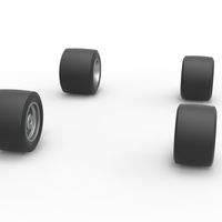 Wheel set of Asphalt Supermodified stock car 1:25 - Thumbnail 3