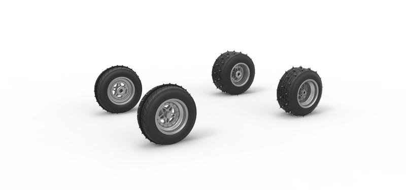 Wheel set of Ice Sprint car Scale 1:25